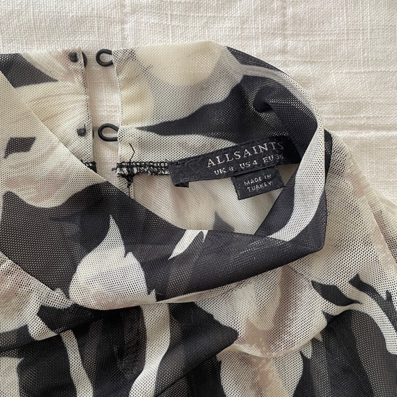 All Saints Black and Cream Floral Bodysuit - Picture 2 of 5